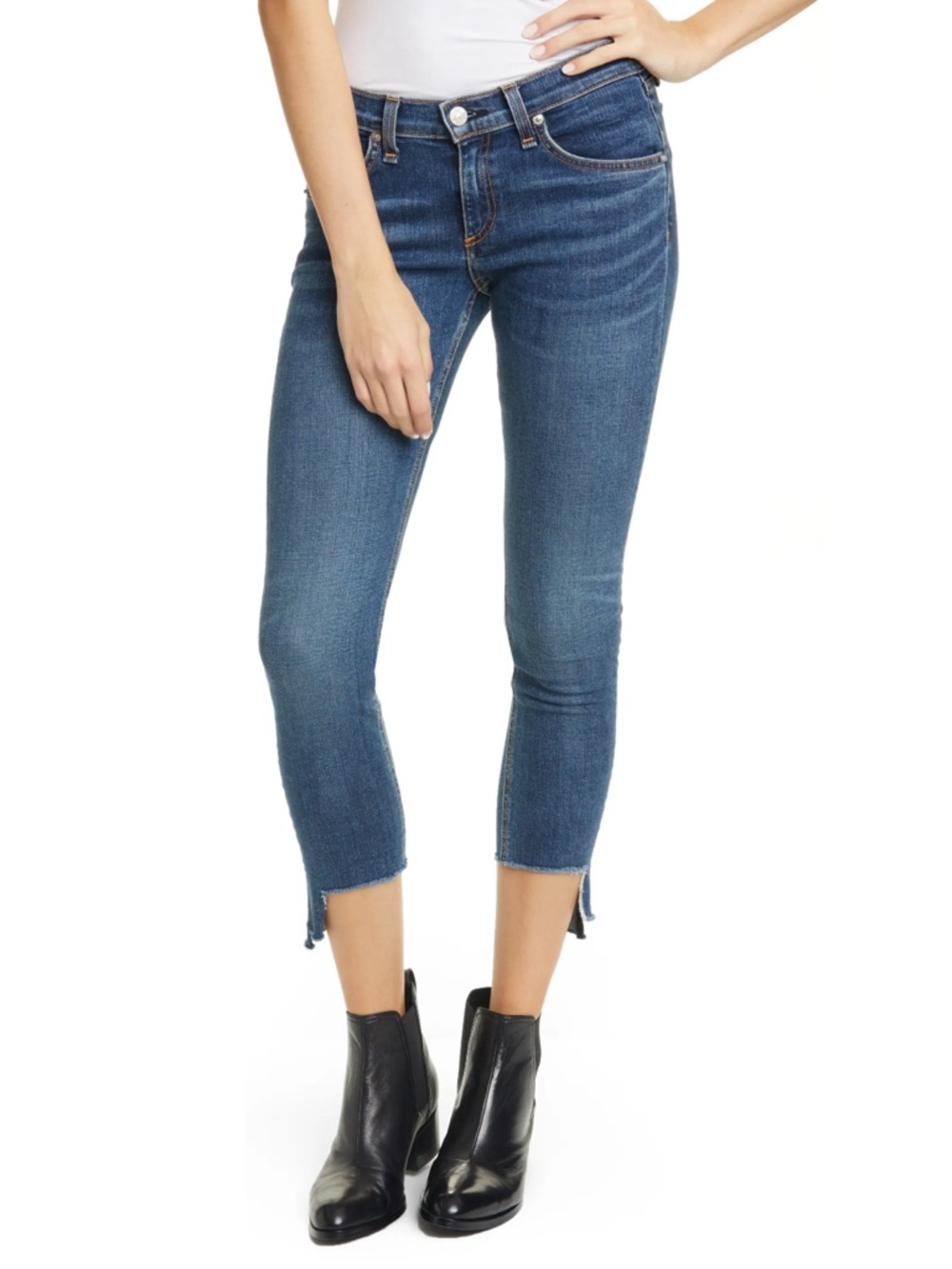 rag & bone Cate Step Hem Ankle Skinny Jeans NWT Hampton